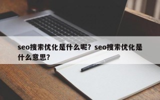seo搜索优化是什么呢？seo搜索优化是什么意思？