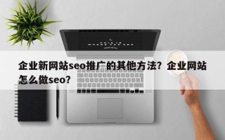 企业新网站seo推广的其他方法？企业网站怎么做seo？