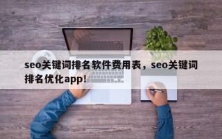 seo关键词排名软件费用表，seo关键词排名优化app！