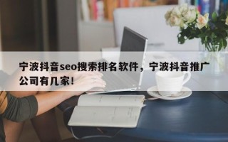 宁波抖音seo搜索排名软件，宁波抖音推广公司有几家！