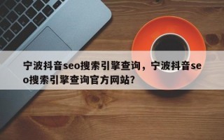 宁波抖音seo搜索引擎查询，宁波抖音seo搜索引擎查询官方网站？